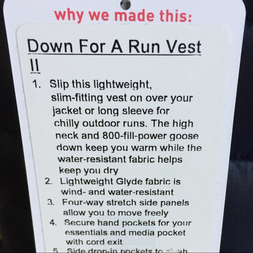 NWT INKWELL LULULEMON DOWN FOR A RUN VEST BLUE 4 - Picture 3 of 6